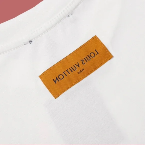 Louis Vuitton White Tee with Orange Logo